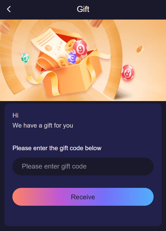 Jai Club gift code redemption screen