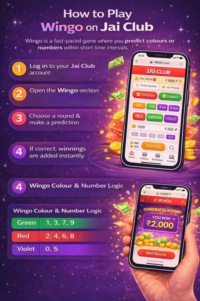 Jai Club game screen with responsible play context
