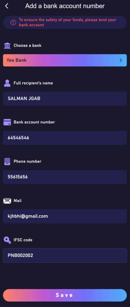 Jai Club notification settings screen